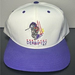 Vintage Kentucky Derby SnapBack Hat from 1996 - White/Cream with purple brim